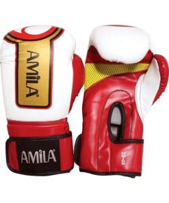 37332 ΓΑΝΤΙΑ ΠΥΓΜΑΧΙΑΣ PU 12OZ - AMILA - ΚΟΚΚΙΝΟ/ΑΣΠΡΟ