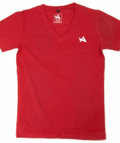 T-SHIRT RED V-NECK - AESTHETIX ERA