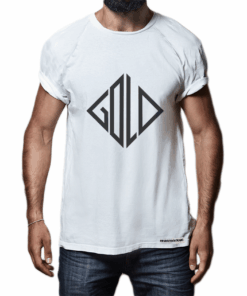 WHITE T-SHIRT - GOLD TOUCH - EXTRA LARGE
