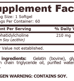 Alternative view of PHOSPHATIDYL CHOLINE 210MG 60SOFTGELS - PN