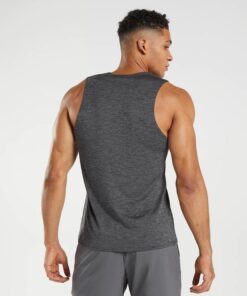 Alternative view of ARRIVAL SLIM MARL TANK - GYMSHARK - BLACK GREY MARL