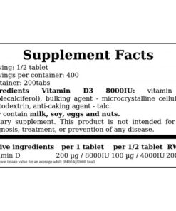 Alternative view of VITAMIN D3 8000IU 200TABS - MUSCLE POWER