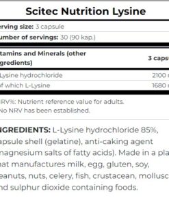 Alternative view of LYSINE 90 CAPS - SCITEC NUTRITION